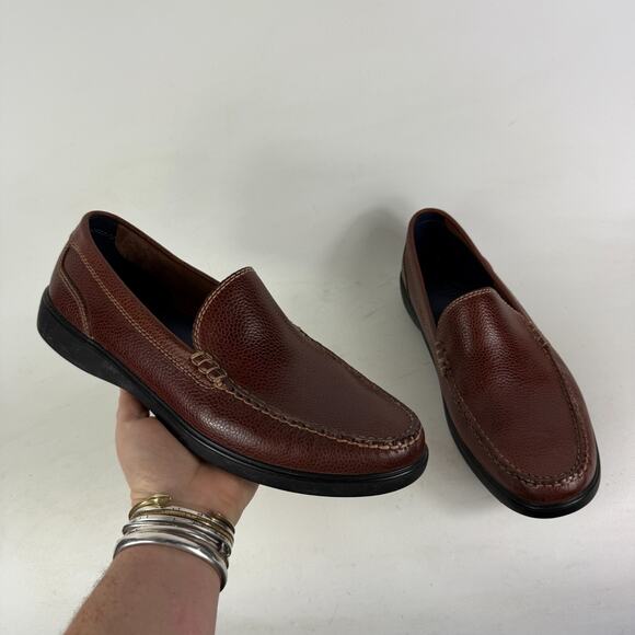 Cole Haan Sutton Plain Venetian Woodbury Grain Loafers Men's 11 Brown Leather - Picture 1 of 10
